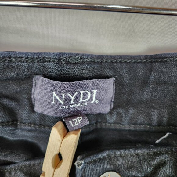 NYDJ Ami Skinny Leggings Denim Jeans Women's 12P Black Stretch Mid Rise Pants - Picture 7 of 12